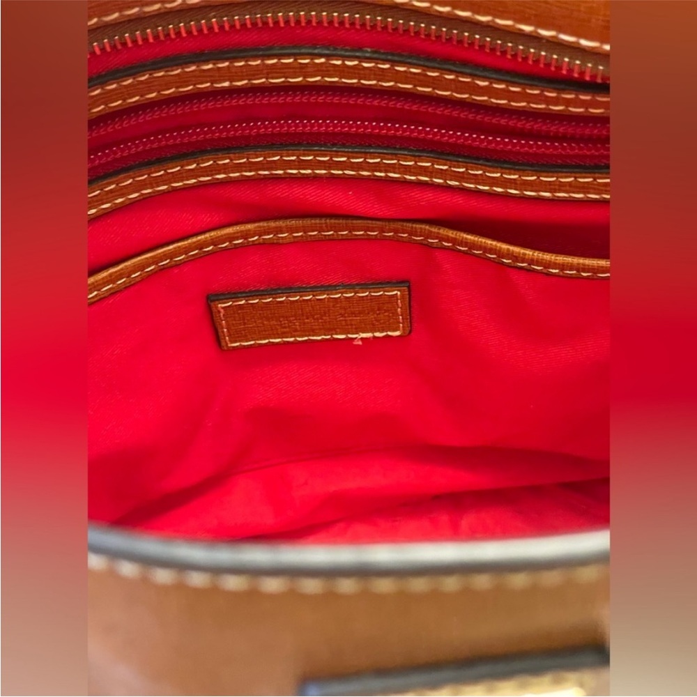 DOONEY & BOURKE COGNAC LEATHER LEXINGTON SHOPPER BAG - Picture 12 of 16